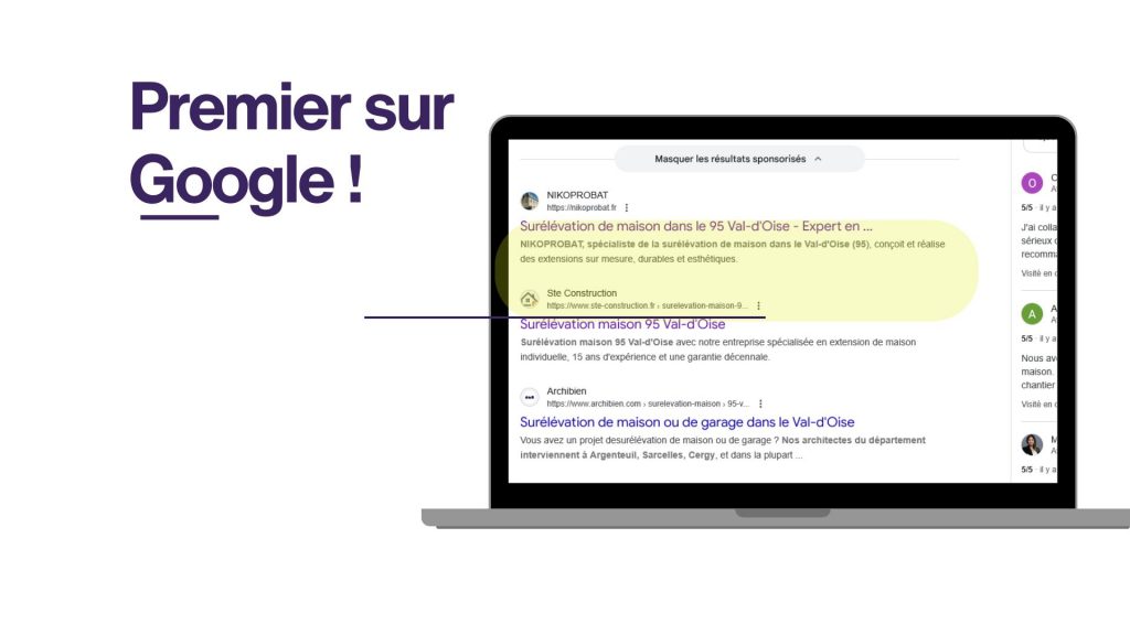 Référencement naturel SEO – création de site internet 95 (Val-d'Oise)