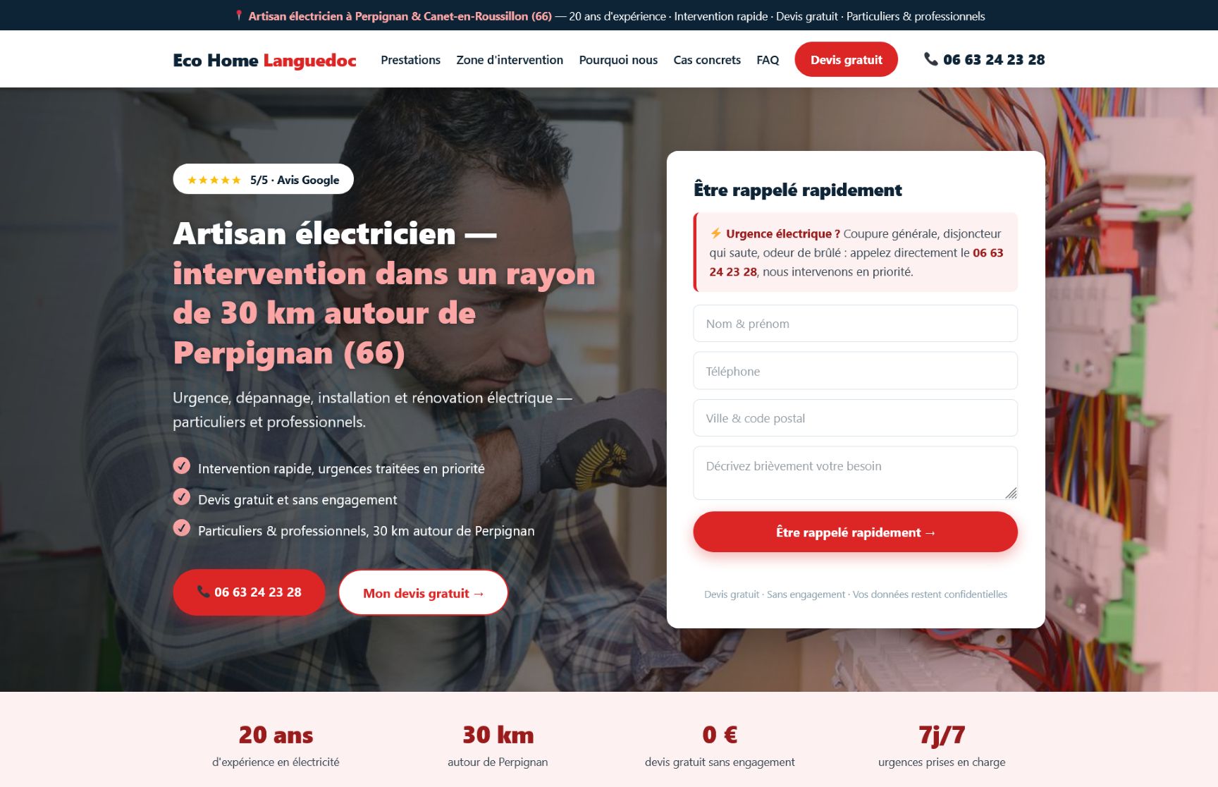 Création site internet : Eco Home Électricité